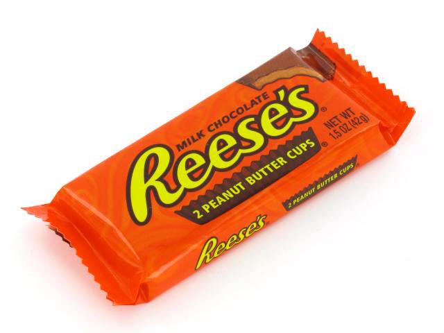 REESE'S Milk Chocolate Peanut Butter Cups Standard Size 1.5oz Candy Bar