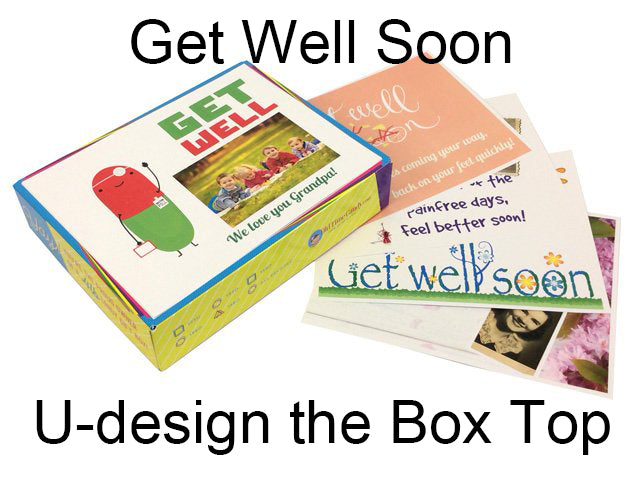 Personalize a Candy you ate as a kid® decade box with a box top that U-Design using your photo or artwork and get well soon message.